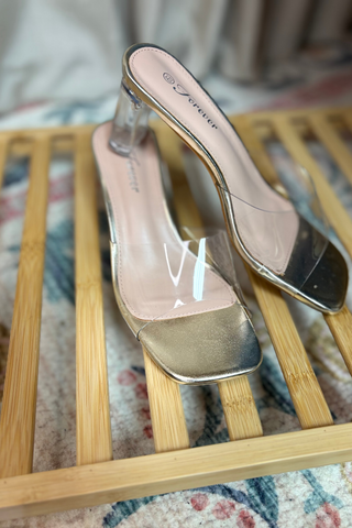 Golden Glow Clear Heel Slide