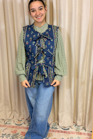 The Meadow Muse Tie-Front Quilted Vest