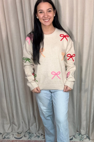 The Sweet as Sugar Bow Sweater