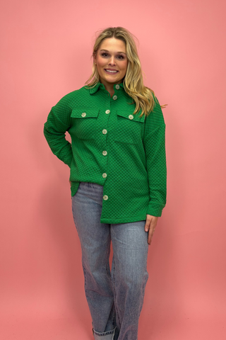 Lucky Charm Quilted Shacket