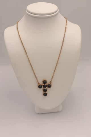 Classic Stone Cross Necklace
