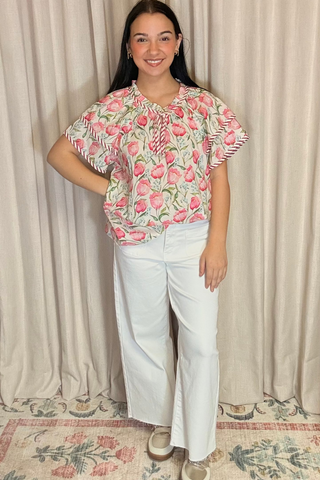 Blushing Meadow Floral Top