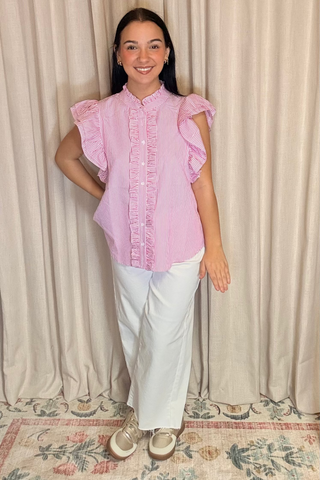 Sweet Stripe Ruffle Top