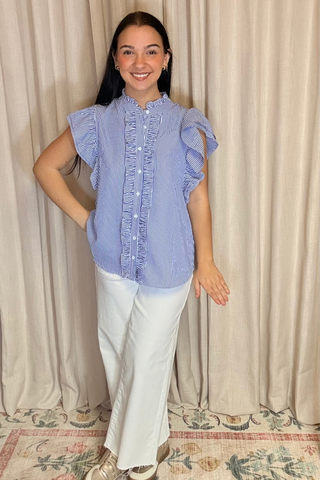 Sweet Stripe Ruffle Top