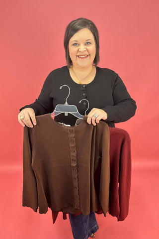 The Fine Line Scallop Cardigan