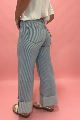 Coastal Stripe Charm Cropped Denim