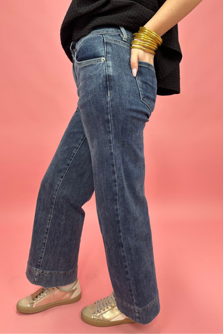 Petal Path Wide Leg Seam Jeans