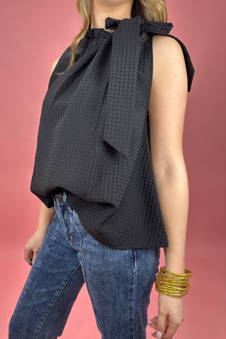 Sweetheart Bow Textured Top