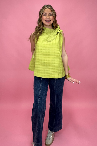 Sweetheart Bow Textured Top