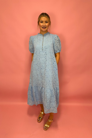Sky Blossom Eyelet Dress