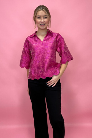 Petal Glow Jacquard Top