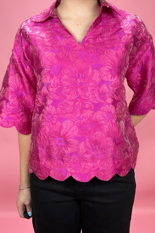 Petal Glow Jacquard Top