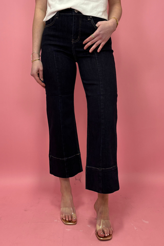 Midnight Sculpt Crop Wide-Leg Jeans