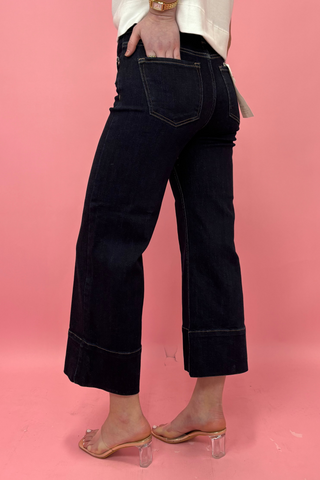 Midnight Sculpt Crop Wide-Leg Jeans