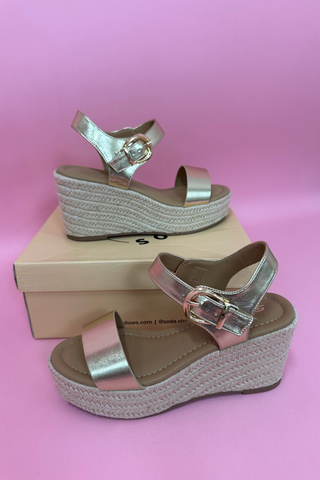 Golden Glow Espadrille Wedge