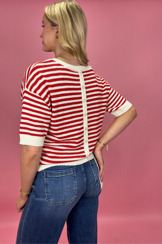 Sugar Stripe Sweetheart Top