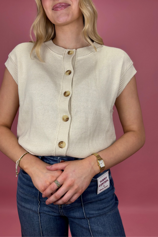 Golden Hour Button Knit Vest