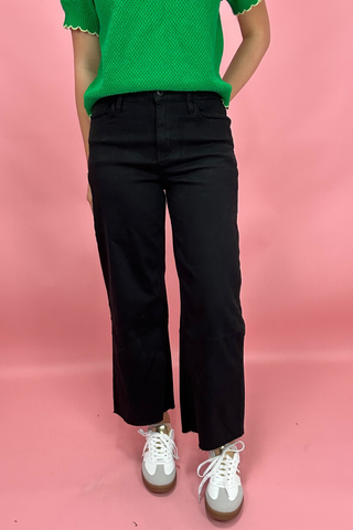 Midnight Bloom Wide Leg Denim