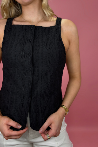 The Sweet Magnolia Button Tank