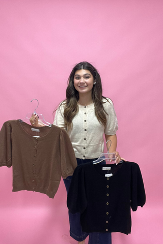 Timeless Charm Button Sweater Top