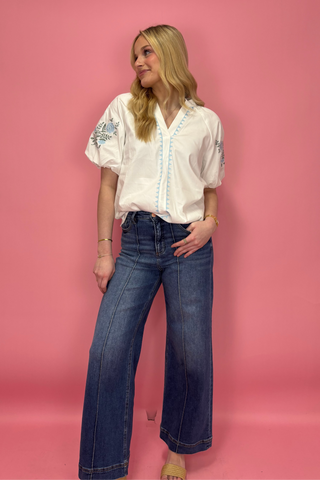 Garden Breeze Embroidered Top