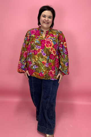Island Bloom Ruffle Top