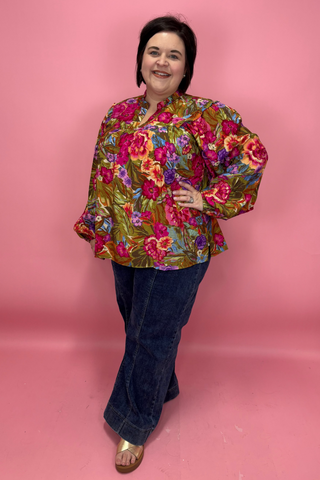 Island Bloom Ruffle Top