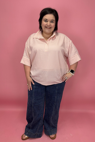 Southern Stripe Breeze Top-Curvy