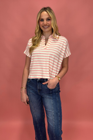 Coastal Bloom Collared Top