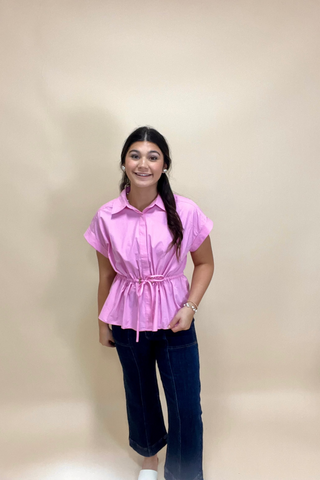 Sweet Cinch Button Top