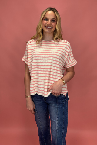 Blushing Breeze Stripe Top