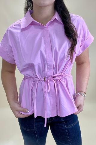 Sweet Cinch Button Top
