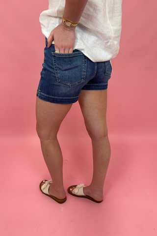 Bayou Breeze Side-Slit Denim Shorts