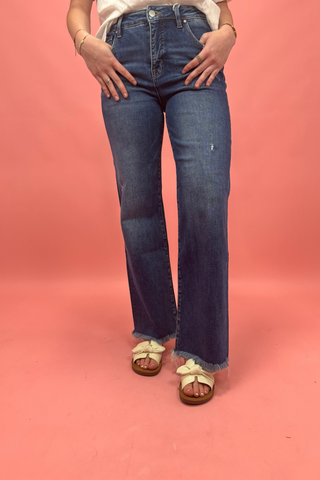 The Camden MR Tummy Control Crop Straight Jeans