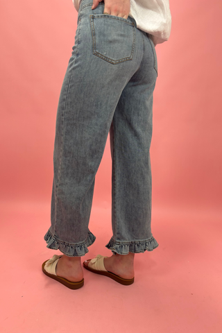 Bayou Ruffle Wide-Leg Jean