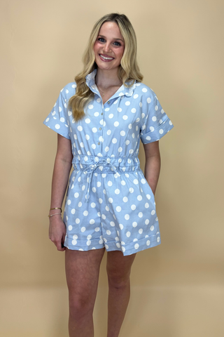 Bluebell Darling Polka Dot Romper