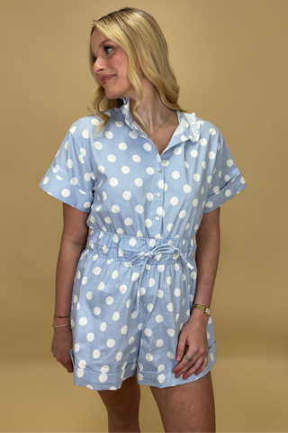 Bluebell Darling Polka Dot Romper