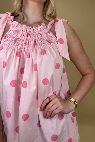 Petal Pink Picnic Smocked Top