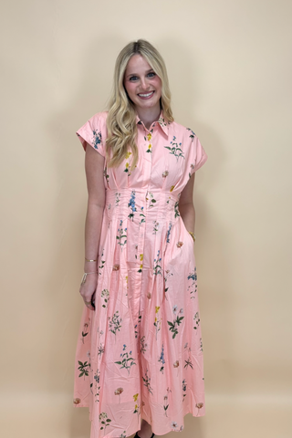 Blushing Wildflower Midi Dress