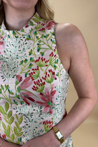 Rosette Bloom Jacquard Dress