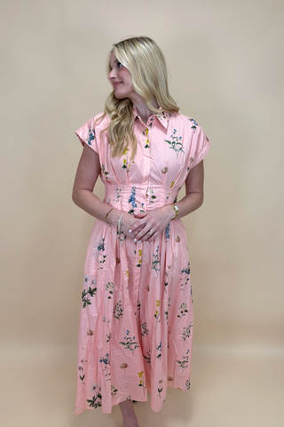 Blushing Wildflower Midi Dress