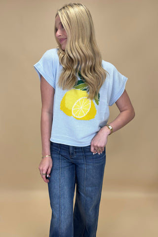 Lemon Kiss Knit Sweater Top
