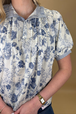 Blue Willow Blossom Top