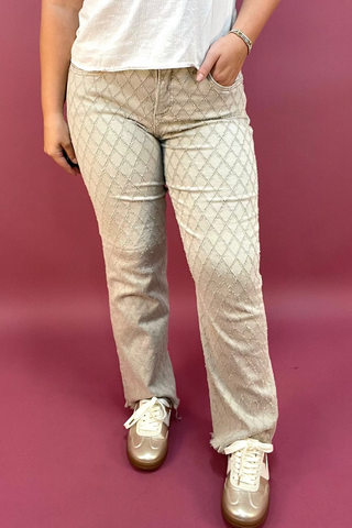 The Pearl Lattice TC Ankle Straight Pants