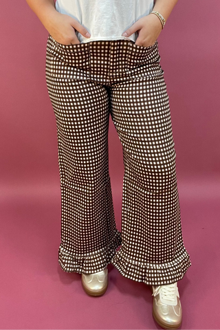 The Checkmate Ruffle Hem Pants