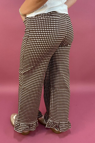 The Checkmate Ruffle Hem Pants