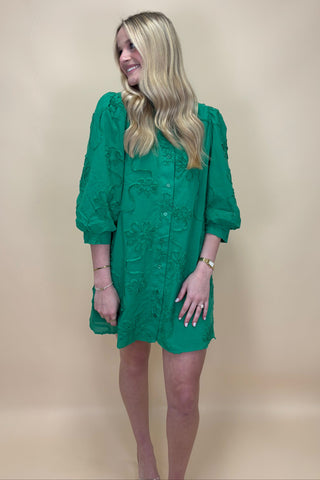Emerald Blossom Charm Dress