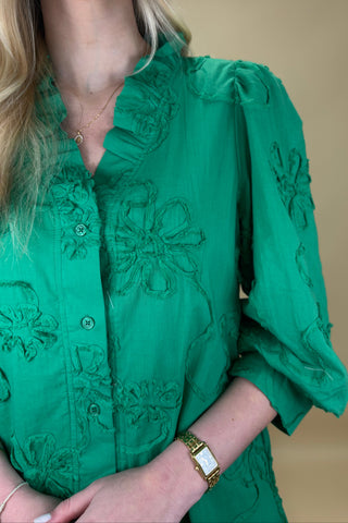 Emerald Blossom Charm Dress