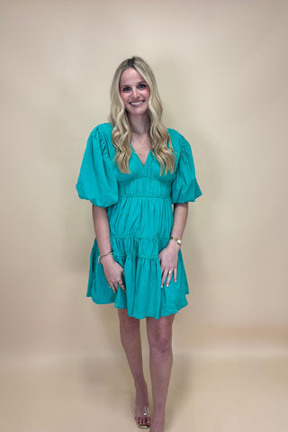 Baja Holiday Tiered Mini Dress
