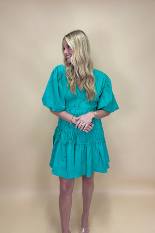 Baja Holiday Tiered Mini Dress